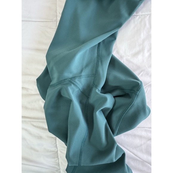 Lululemon Wunder Under Nulu HR TIGHT 25" Storm Teal Size 10 Workout Yoga EUC - Picture 10 of 11